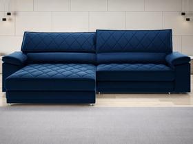Sofá de Duplo Molejo com Carregador USB, Retrátil e Reclinável Valencia 2,10m Veludocristal Azul Marinho- NETSOFAS Sofá de Duplo Molejo com Carregador USB, Retrátil e Reclinável Valencia 2,10m Veludocristal Azul Marinho- NETSOFAS