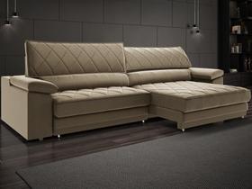 Sofá de Duplo Molejo com Carregador USB, Retrátil e Reclinável Valencia 2,50m Veludocristal Castor- NETSOFAS