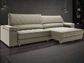 Sofá de Duplo Molejo com Carregador USB, Retrátil e Reclinável Valencia 2,50m Veludocristal Fendi- NETSOFAS Sofá de Duplo Molejo com Carregador USB, Retrátil e Reclinável Valencia 2,50m Veludocristal Fendi- NETSOFAS