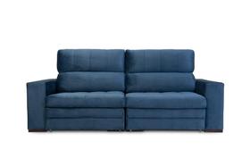 Sofá de Fábrica Retrátil e Reclinável 3 Lugares Chicago - Veludo Itália Marinho