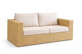 Sofá de jardim sacada varanda área externa sofá de fibra junco sintético