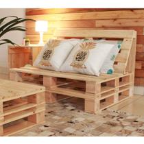 Sofá de Madeira Pallet em Pinus com Encosto 2 Lugares - JOAN SHOP