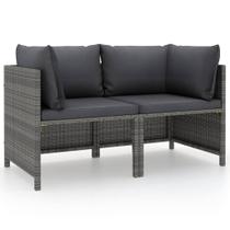 Sofá de Patio Casafoyer para 2 Personas en Rattan Sintético Gris con Cojines