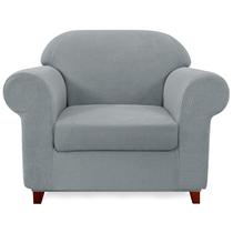 Sofá de poltrona elástica Slipcover SUB-TEX, 1 lugar, cinza claro Sofá de poltrona elástica Slipcover SUB-TEX, 1 lugar, cinza claro