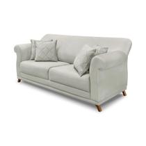 Sofá Decorativo 160cm 2 Lugares com 4 Almofadas Armstrong Veludo Prata G63 - Gran Belo
