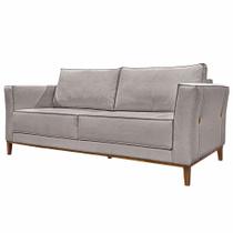 Sofá Decorativo 2 Lugares 190cm Pés em Madeira Tarantino Linho Areia Rústica G63 - Gran Belo Sofá Decorativo 2 Lugares 190cm Pés em Madeira Tarantino Linho Areia Rústica G63 - Gran Belo