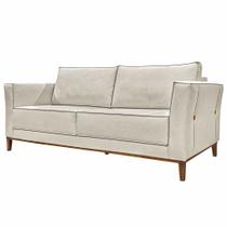 Sofá Decorativo 2 Lugares 190cm Pés em Madeira Tarantino Linho Off White Rústico G63 - Gran Belo