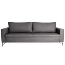 Sofá Decorativo 2 Lugares 210 CM Denmark Veludo Cinza Com Pés Preto G62 - Gran Belo