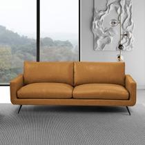 Sofá Decorativo 2 Lugares Paloma 183cm Sala de Estar Pés em Aço Couro Caramelo Manchado G88 - Gran Belo Sofá Decorativo 2 Lugares Paloma 183cm Sala de Estar Pés em Aço Couro Caramelo Manchado G88 - Gran Belo