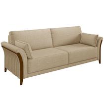 Sofá Decorativo 3 Lugares 222cm Market Linho Bege G45 - Gran Belo Sofá Decorativo 3 Lugares 222cm Market Linho Bege G45 - Gran Belo