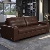 Sofá Decorativo 3 Lugares Turim 200cm Couro Caramelo G58 - Gran Belo Sofá Decorativo 3 Lugares Turim 200cm Couro Caramelo G58 - Gran Belo
