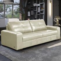 Sofá Decorativo 3 Lugares Turim 200cm Couro Tiza G58 - Gran Belo Sofá Decorativo 3 Lugares Turim 200cm Couro Tiza G58 - Gran Belo