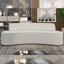 Sofá Decorativo 4 Lugares 260cm Bélgica Curvo Boucle Branco G15 - Gran Belo