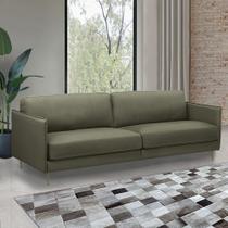 Sofá Decorativo Anthony 3 Lugares Sala de estar 240cm Pés em Aço Couro Fendi G88 - Gran Belo Sofá Decorativo Anthony 3 Lugares Sala de estar 240cm Pés em Aço Couro Fendi G88 - Gran Belo