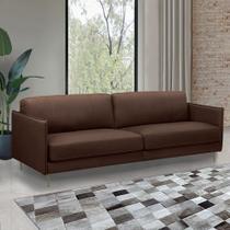 Sofá Decorativo Anthony 4 Lugares Sala de estar 270cm Pés em Aço Couro Marrom Chocolate G88 - Gran Belo Sofá Decorativo Anthony 4 Lugares Sala de estar 270cm Pés em Aço Couro Marrom Chocolate G88 - Gran Belo