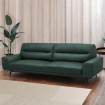 Sofá Decorativo Ashton 3 Lugares Sala de estar 216cm Pés em Aço material sintético Musgo G88 - Gran Belo