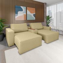 Sofá Decorativo Automatizado Shogun 252cm Reclinável 6 Posições Retrátil c/Console Central Entrada USB Bluetooth Linho Dourado G33 - Gran Belo Sofá Decorativo Automatizado Shogun 252cm Reclinável 6 Posições Retrátil c/Console Central Entrada USB Bluetooth Linho Dourado G33 - Gran Belo