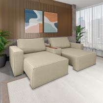 Sofá Decorativo Automatizado Shogun 272cm Reclinável 6 Posições Retrátil c/Console Central Entrada USB Bluetooth Linho Bege Escuro G33 - Gran Belo Sofá Decorativo Automatizado Shogun 272cm Reclinável 6 Posições Retrátil c/Console Central Entrada USB Bluetooth Linho Bege Escuro G33 - Gran Belo