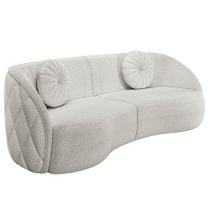 Sofá Decorativo com Almofadas 4 Lugares 318cm Tressê Zion M22 Bouclê Branco - Mpozenato Sofá Decorativo com Almofadas 4 Lugares 318cm Tressê Zion M22 Bouclê Branco - Mpozenato