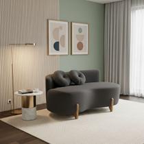 Sofá Decorativo Curvo Orgânico Living Boucle - Montanaris Decor