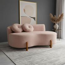 Sofá Decorativo Curvo Orgânico Living Boucle - Montanaris Decor