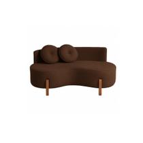 Sofá Decorativo Curvo Orgânico Living Suede Marrom - Montanaris Decor