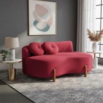 Sofá Decorativo Curvo Orgânico Living Veludo - Montanaris Decor