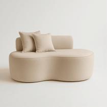 Sofá Decorativo Curvo Orgânico Nature Gaia Boucle Bege - Montanaris Decor