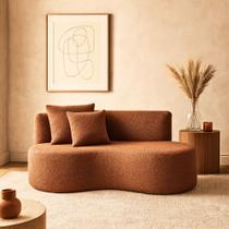 Sofá Decorativo Curvo Orgânico Nature Gaia Boucle Terracota - Montanaris Decor Sofá Decorativo Curvo Orgânico Nature Gaia Boucle Terracota - Montanaris Decor