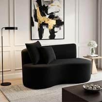Sofá Decorativo Curvo Orgânico Nature Gaia Suede Preto - Montanaris Decor Sofá Decorativo Curvo Orgânico Nature Gaia Suede Preto - Montanaris Decor