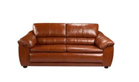 Sofá Decorativo de Couro 2 Lugares Mônaco 2,00cm Conhaque - Mozzelar