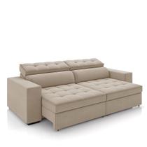 Sofá Decorativo Hugo 2 Lugares 208cm Reclinável e Retrátil Veludo Bege G45 - Gran Belo Sofá Decorativo Hugo 2 Lugares 208cm Reclinável e Retrátil Veludo Bege G45 - Gran Belo
