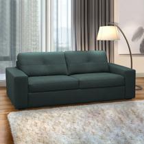 Sofá Decorativo Mendes 3 Lugares Sala de estar 235cm Pés em Madeira material sintético Musgo G88 - Gran Belo