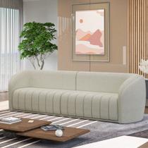 Sofá Decorativo Sala de Estar 252cm Adam 3 Lugares Boucle Off White G45 - Gran Belo