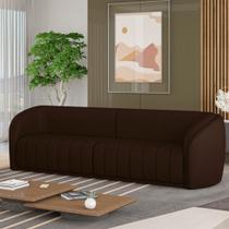 Sofá Decorativo Sala de Estar 292cm Adam 4 Lugares PU Marrom G45 - Gran Belo