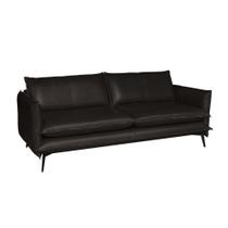Sofá Decorativo Sala de Estar América 3 Lugares 220cm Couro Capuccino - Mozzelar