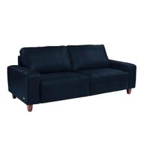 Sofá Decorativo Sala de Estar Asgand 2 Lugares 160cm Couro Azul Marinho - Mozzelar