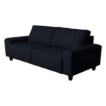 Sofá Decorativo Sala de Estar Asgand 3 Lugares 220cm Couro Azul Marinho - Mozzelar