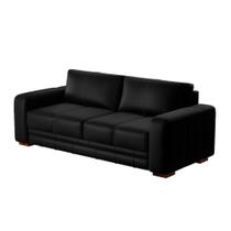 Sofá Decorativo Sala de Estar Champions 4 Lugares 240cm Bipartido Couro Preto - Mozzelar