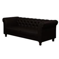 Sofá Decorativo Sala de Estar Chesterfield 2 Lugares 180cm Couro Marrom - Mozzelar