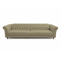 Sofá Decorativo Sala de Estar Chesterfield 4 Lugares 240cm Couro Fendi - Mozzelar