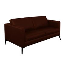 Sofá Decorativo Sala de Estar Europa 2 Lugares 200cm Couro Conhaque - Mozzelar