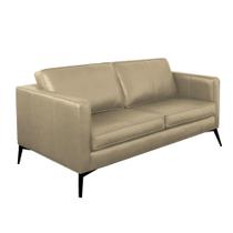Sofá Decorativo Sala de Estar Europa 4 Lugares 240cm Couro Bege - Mozzelar