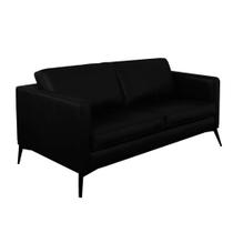 Sofá Decorativo Sala de Estar Europa 4 Lugares 240cm Couro Preto - Mozzelar
