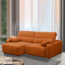 Sofá Decorativo Sala de Estar Ibiza 3 Lugares 240cm Reclinável e Retrátil Bouclê Terracota G89 - Gran Belo Sofá Decorativo Sala de Estar Ibiza 3 Lugares 240cm Reclinável e Retrátil Bouclê Terracota G89 - Gran Belo