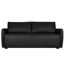 Sofá Decorativo Sala de Estar Lily 3 Lugares 200cm Couro Preto G34 - Gran Belo Sofá Decorativo Sala de Estar Lily 3 Lugares 200cm Couro Preto G34 - Gran Belo