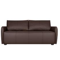 Sofá Decorativo Sala de Estar Lily 3 Lugares 220cm Couro Café G34 - Gran Belo Sofá Decorativo Sala de Estar Lily 3 Lugares 220cm Couro Café G34 - Gran Belo