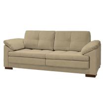 Sofá Decorativo Sala de Estar Marselha Fixo 2 Lugares 175cm Couro Bege - Mozzelar Sofá Decorativo Sala de Estar Marselha Fixo 2 Lugares 175cm Couro Bege - Mozzelar