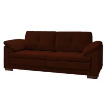 Sofá Decorativo Sala de Estar Marselha Fixo 2 Lugares 175cm Couro Conhaque - Mozzelar