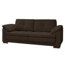 Sofá Decorativo Sala de Estar Marselha Fixo 2 Lugares 215cm Couro Capuccino - Mozzelar